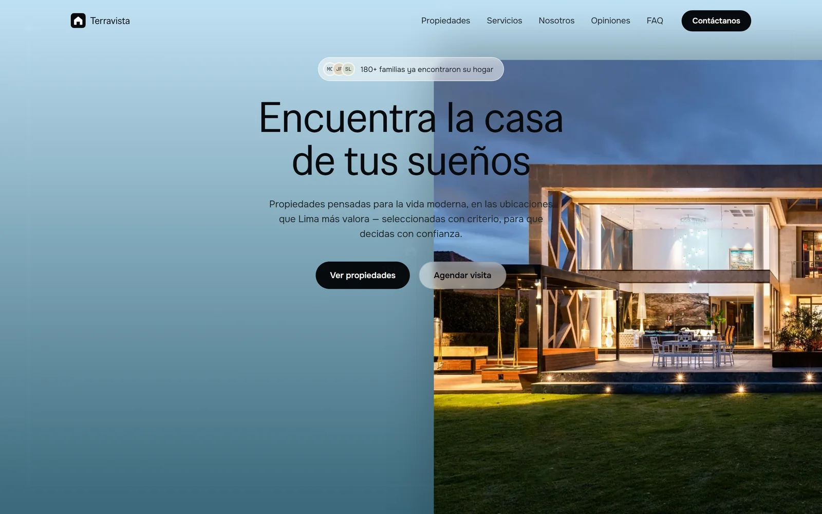 Terravista, landing page inmobiliaria